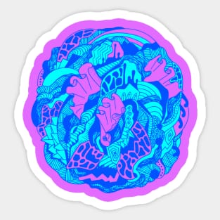 Blue Abstract Wave of Thoughts No 1 Sticker